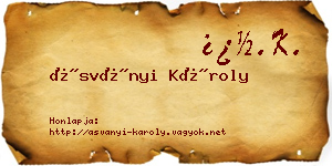 Ásványi Károly névjegykártya