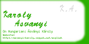 karoly asvanyi business card